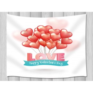 Heart Shaped Balloon Valentine&apos;s Day Wall Hanging Tapestry Smooth Supple   253345480548